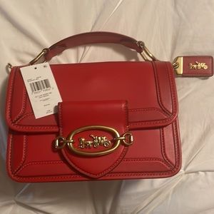 Coach Hero Handbag Red NWT